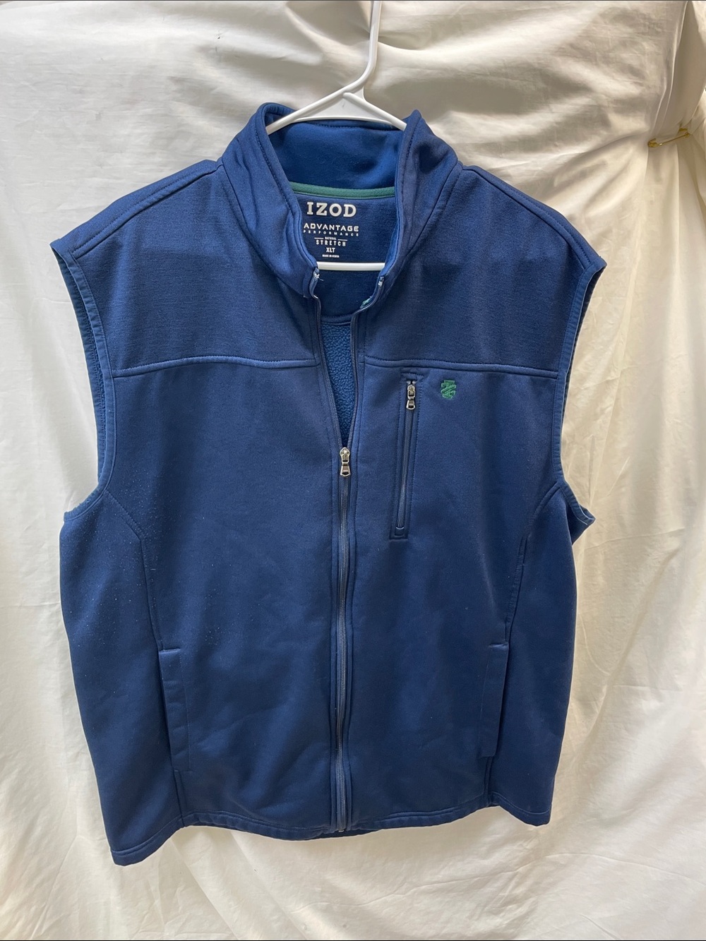 Izod Men’s Navy Full-Zip Fleece Vest men sz XLT